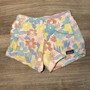 Patagonia Baggies Shorts Floral Print Kids Size Small 7-8 Pastel Summer